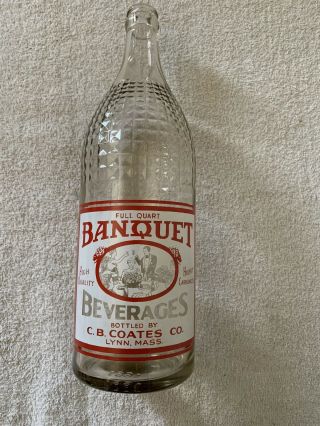 Very Rare Vintage 1950’s Banquet Beverages Bottled By C B Coates Co Lynn Mass