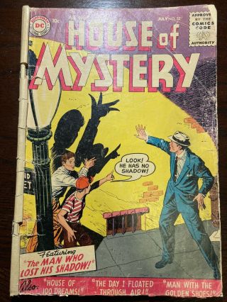 House Of Mystery No.  52 - The Man Who Lost His Shadow - Dc Comics 1956 Rare