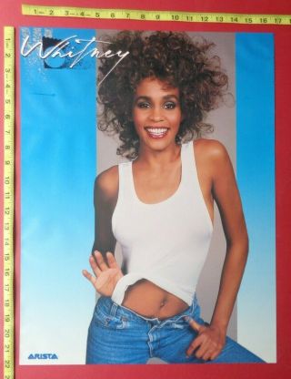 Whitney Houston,  Poster,  17x22 ",  Very Rare,  Arista Record Company Promo