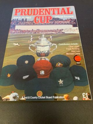 Rare - Prudential World Cup Cricket Official Programme 1983 - India Victory