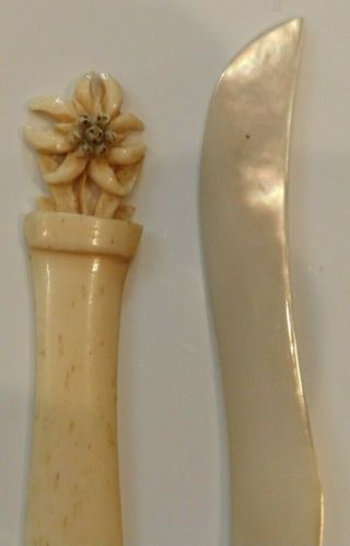 2 Rare Vintage Letter Openers (Mother of Pearl & other) 2