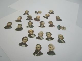 C 1880 Antique U S Presidents Die Cut Cut Outs