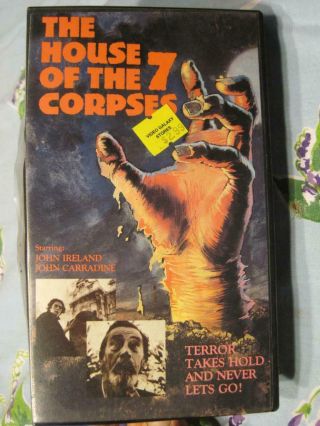 House Of The 7 Corpses (rare Label) 1973 Slasher Film Vhs Tape