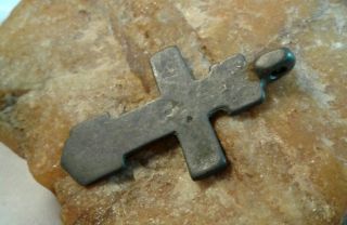 RARE ANTIQUE 15 - 17th CENTURY ORTHODOX SWORD - SHAPED CROSS with CROWN OF THORNS 2