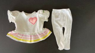 Vintage Cabbage Patch Kids Heart Doll Dress Outfit With Tights Coleco