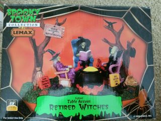 Lemax Spooky Town Table Accent Retired Witches Halloween Lighted Rare