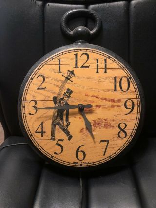 Rare Vintage Backwards Bar Wall Clock