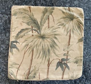 Vintage Ralph Lauren Cream Palm Patterned Throw Pillow Cover
