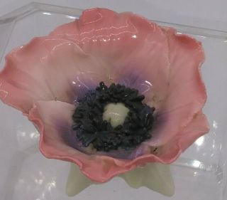 Karl Ens Porcelain Pink Poppy Flower Figurine