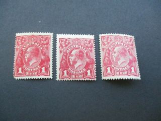 Kgv Stamps: 1d Red Varieties - Rare (h142)