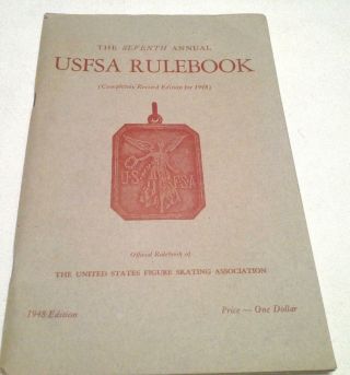 Rare Vtg.  1948 U.  S.  F.  S.  A.  United States Figure Skating Association Book