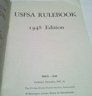 RARE Vtg.  1948 U.  S.  F.  S.  A.  United States Figure Skating Association Book 2