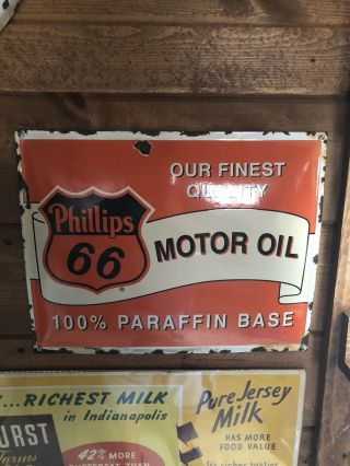 Vintage Porcelain Gas And Oil Sign Very Rare Great Shape For The Age 12 3/4 X 16