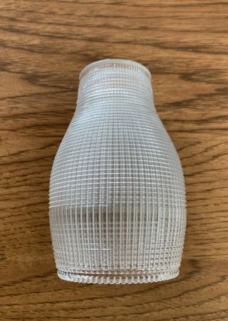 Rare Antique Holophane Small Prismatic Glass Light Shade Industrial Decor