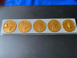 Very Rare Moscow 1980 Olympics Conmemorative Coins Torch Flame Misha Mascot Gold