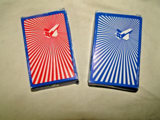 Htf Vintage Rockwell International Space Shuttle Playing Cards Rare Red & Blue