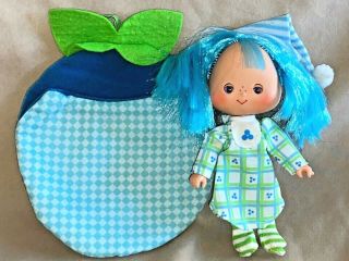 Vintage Strawberry Shortcake Blueberry Muffin Sweet Sleeper Doll W/ Sleeping Bag