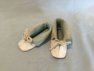 Antique Leather French Fashion Doll Boots Or Slippers