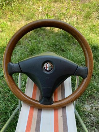 Rare Momo Alfa Romeo 156 Wood Steering Wheel 50459093 Lenkrad,  Airbag
