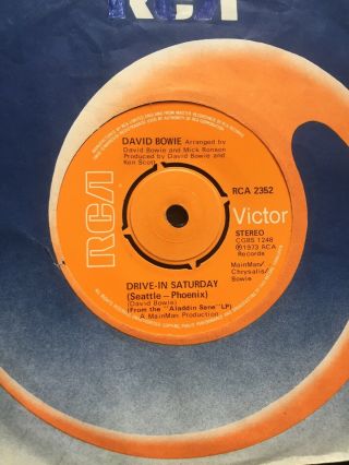 Rare David Bowie - Drive In Saturday - Mid 70’s Repress Uk 7 " Vinyl 45 Rca2352