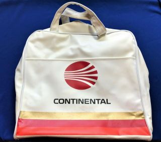 Rare Vintage Continental Airlines Vinyl Travel Carry On Bag Hawaii Retro Look