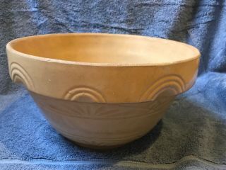 Antique Vintage Rrp Robinson Ransbottom Stoneware Yellow Ware 12” Mixing Bowl