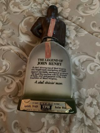 1972 Jim Beam THE LEGEND OF JOHN HENRY Full Size Vintage RARE Decanter 2