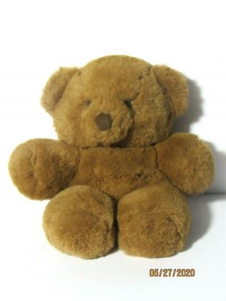 Vintage Etone Teddy Bear Plush 13 " Stuffed Animal Small Cute Brown Tan 1985