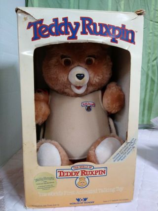 Vintage Teddy Ruxpin 1985 World Of Wonder Toy - With Issues Read Details