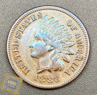 1883 Indian Head Cent Copper Antique Vintage Coin Au Penny About Unc Key Date 1c
