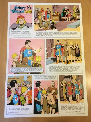 Harold,  Hal Foster Prince Valiant Proof Page 1967 Full Size Syndicate Proof Rare