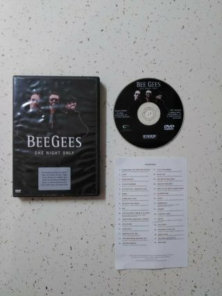 Bee Gees One Night Only.  Dvd 1997 Concert Mgm Over 30 Songs.  Rare.  Oop.