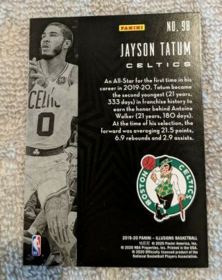 Jayson Tatum 2019 - 20 Illusions Black Sapphire Rare SP Boston Celtics 3