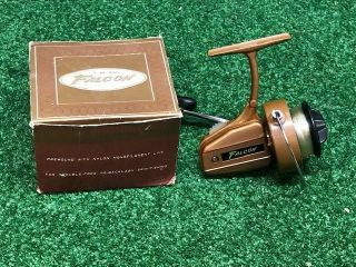 Vintage Falcon Feather Cast Fishing Reel Bass Trout Open Face Spinning