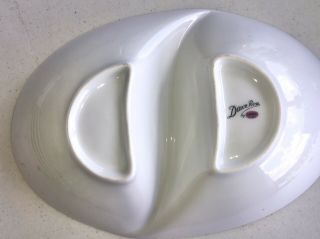 Style House Dawn Rose Oval Divided Bowl 1950s Vintage 50’s Fine China Floral 3