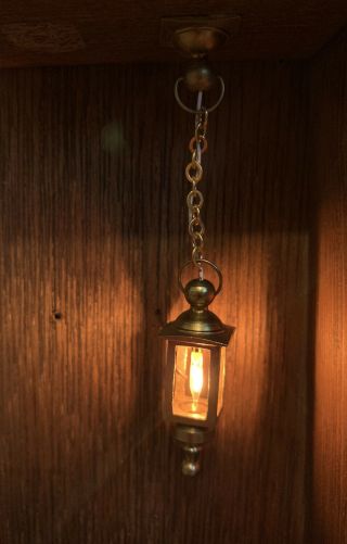1:12 Dollhouse Miniature Clare Bell Brass Hanging Coach Lamp Electric Light
