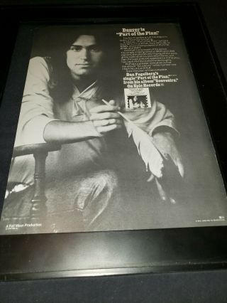 Dan Fogelberg Part Of The Plan Rare Promo Poster Ad Framed