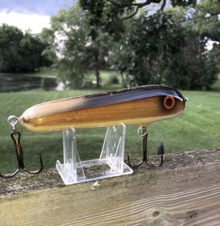 Rare D&s Bait & Tackle Woody Hughes River 6” Muskie Lure.  Signed “hr” ‘02