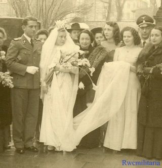 Port.  Photo: Rare German Elite Waffen Oberscharführer W/ Bride & Wedding Party