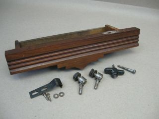 Antique Jones Cs Treadle Sewing Machine Base Parts Good Wood Swing Drawer &&&