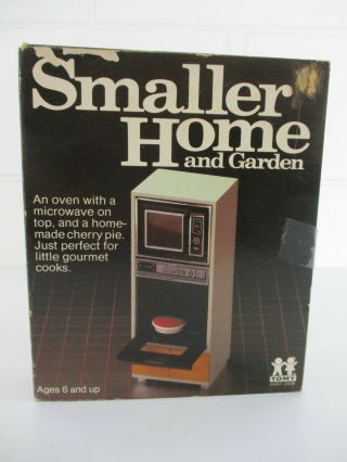 Vintage Tomy Smaller Home & Garden Miniature Stove & Microwave W/ Cherry Pie