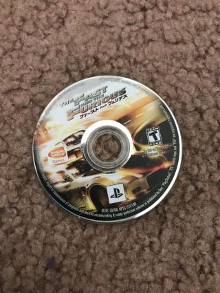 Rare Fast And The Furious - Sony Psp Racing Video Game Disk Only