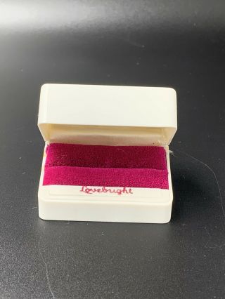 Antique Vintage Ring Box Velvet Lined “ Love Bright “ 2