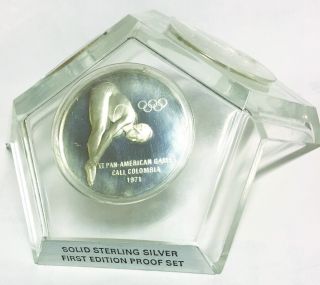 1971 - 1972 Olympic 3 Piece Solid Sterling Silver First Edition Proof Set - Rare