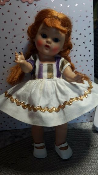 White Gold Trimmed Vintage Vogue Ginny Doll Tagged Dress Only,  Muffie,  Alex❤