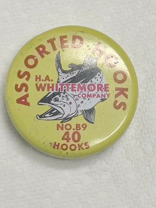 Vintage H.  A.  Whittemore Hooks Tin
