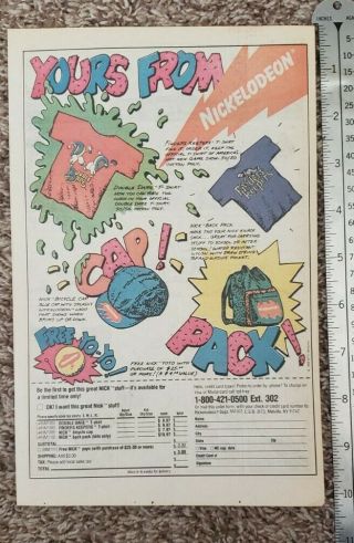 Vintage Nickelodeon Merchandise Rare Print Advertisement