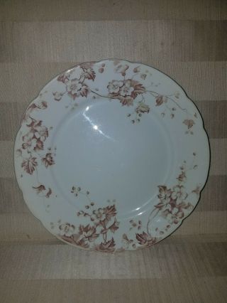 Antique Colonial Pottery Stoke England " Severn " Lunch Plate Brown Transferware
