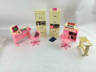Arco For Barbie Fashion Doll Office Playset Computer Desk Copier And Accessories