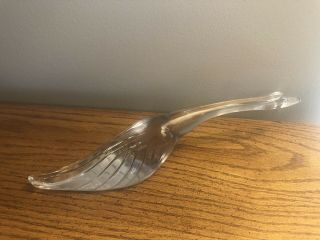 VINTAGE HEISEY CLEAR GLASS GOOSE 10.  5” WINGS DOWN RARE 2